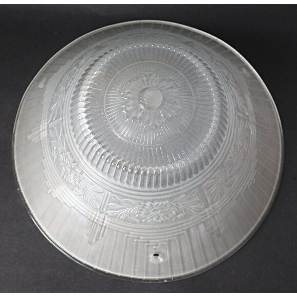 Vintage Ceiling Lamp Shade Frosted Embossed Design 1950's Light fixture - Picture 2 of 4